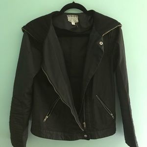 Faux leather jacket with Rasta hood